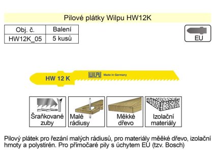 HW12K_05_Pilové plátky Wilpu HW12-K balení  5 kusů (Euro úchyt)