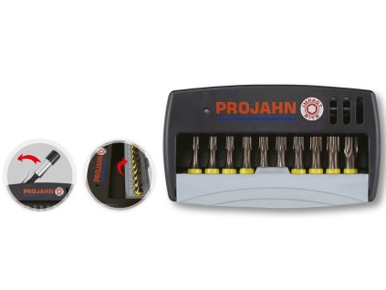 394012_PROJAHN sada tvrzených bitů TORX Impact s držákem bitů, T10-T40, 11 dílů