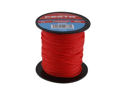 38909_Šňůra zednická červená, délka 50m,  průměr 2mm, provázek zednický