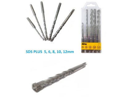 050021_MAGG Sada čtyřbřitých vrtáků SDS plus 5 dílná 5,6,8,10,12mm