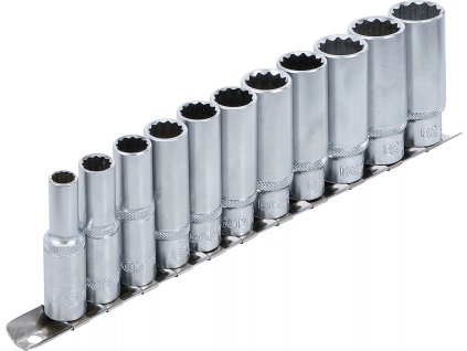 5252_BGS Sada gola hlavic ořechů 8-19mm 3/8" dvanáctihranné PRODLOUŽENÉ, 11 dílů, s lištou