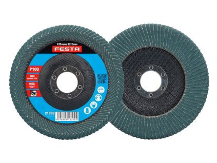 21763_FESTA Kotouč lamelový oboustranný 125mm P100, INOX