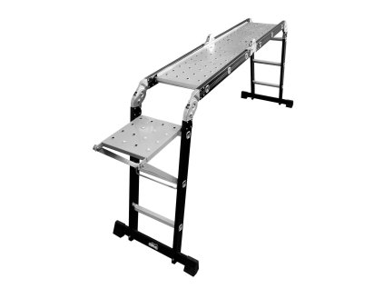 ZM-365_MAGG Profi ZM-365, multifunkční žebřík 4x3 s nášlapnou deskou