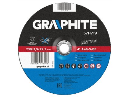57H719_GRAPHITE 41 A46-S-BF Kotouč řezný na ocel 230x1,9mm