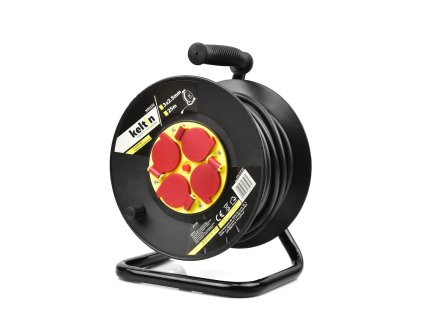 K00231_KELTIN Prodlužovací kabel na cívce 50m, 230V 3x2,5mm, 4 zásuvky