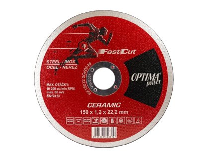 IEK15016_OPTIMA Ceramic FAST CUT Kotouč řezný na ocel/nerez 150x1,6mm