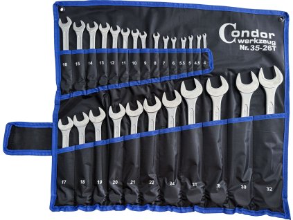 100-05141_CONDOR WERKZEUG 35-26T Klíče očkoploché sada 4-32 mm CrV, 26 dílů
