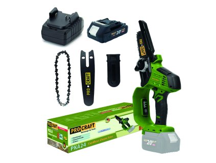 SPKA24/20-1/20-2A_Aku řetězová pila PKA24 sada s baterií 20V 2Ah a nabíječkou
