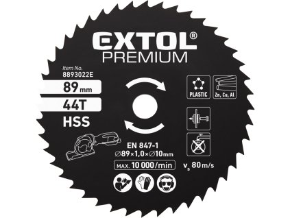 MA8893022E_EXTOL PREMIUM kotouč pilový HSS, ?89×1×10mm, 44T 8893022E