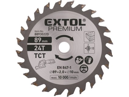 MA8893022D_EXTOL PREMIUM kotouč pilový s SK plátky, 89×2,0×10mm, 24T 8893022D