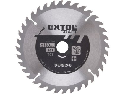 MA19104_EXTOL CRAFT kotouč pilový s SK plátky, O 160x2,4x20mm, 36T 19104