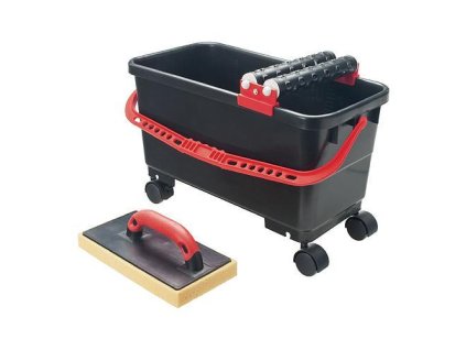 TR2160780_STREND PRO Souprava pro obkladače, sada, vědro na kolečkách 24 L, 2x váleček, hladítko