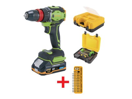 PA18PRODFR2-1B-C_PROCRAFT PA18ProDFR2 Aku vrtací šroubovák 30Nm 20V 1x2.0Ah s odnímatelným sklíčidlem +bity