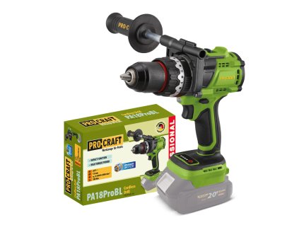 PA18PROBL-BB_PROCRAFT PA18ProBL Aku vrtací šroubovák s příklepem 20V, 180Nm, bez baterie