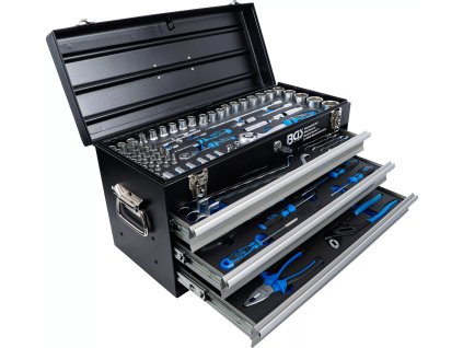 BGS3318_BGS 3318 Sada nářadí 143 kusů, v kovovém kufru, 3 zásuvky