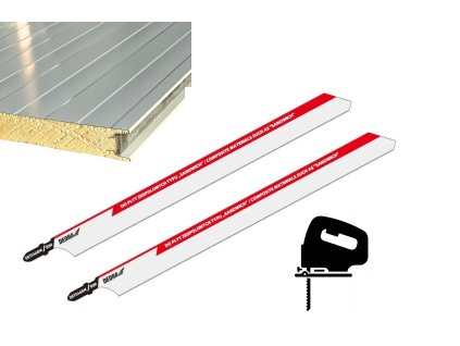 08T046BM_Listy pro přímočarou pilu, BiM, úchyt EU, 250x215mm, na sendvičové panely, 2ks