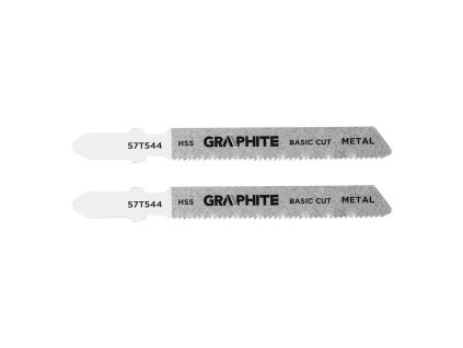 57T544_GRAPHITE Listy pro přímočarou pilu, úchyt EU, na železo/kov 21TPI HSS, 2ks