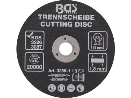 3286-1_BGS Řezný kotouč na kov a na nerez průměr 75x1,8x9,7 mm, 1ks