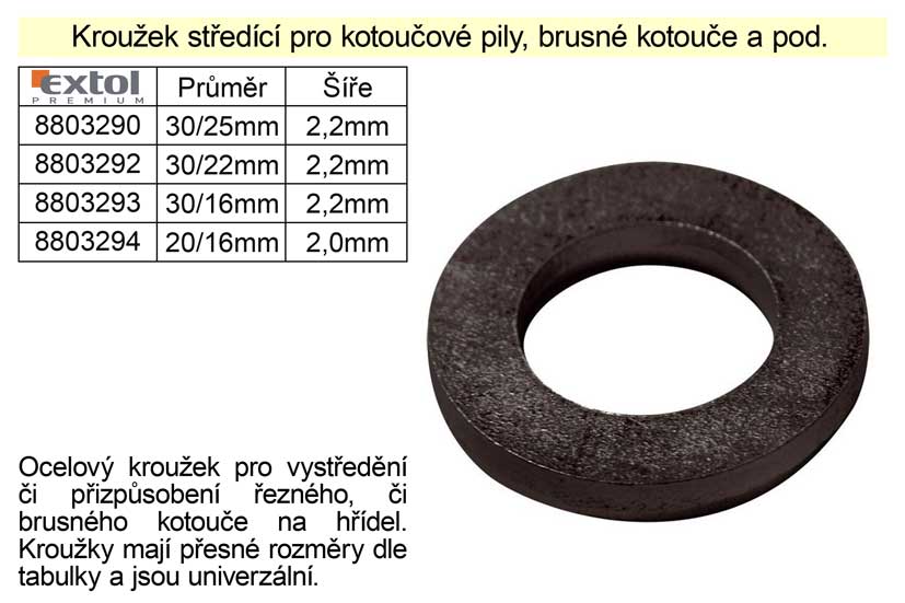 Redukční kroužek středící průměr 18,5/15mm 0.01 Kg NÁŘADÍ Sklad2 00-18-5-15