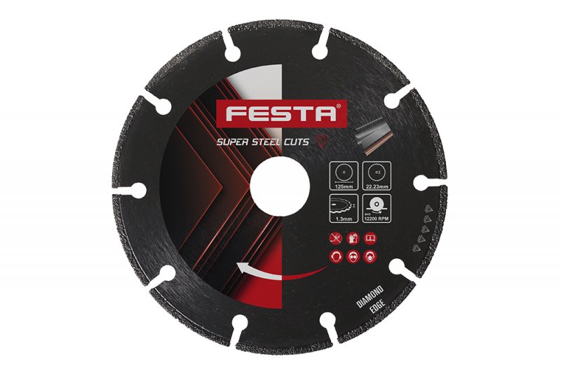 FESTA Diamantový řezný kotouč na kov 125x1,3 mm, i nerez 0.12 Kg NÁŘADÍ Sklad2 21306 1