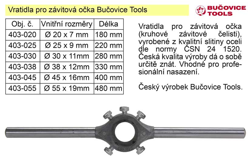Vratidlo pro závitová očka 16 mm Bučovice Tools 0.04 Kg NÁŘADÍ Sklad2 403-016 3