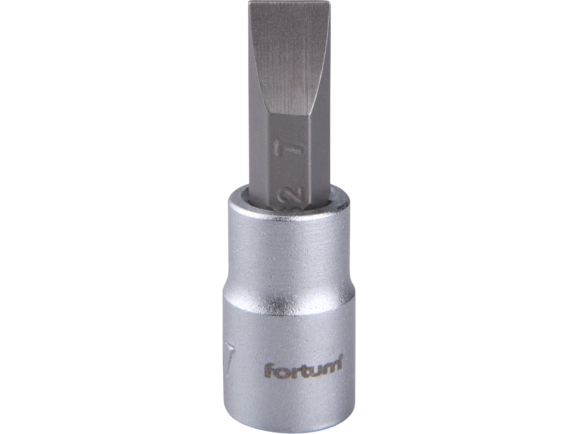 hlavice zástrčná šroubovák plochý, 1/4", 7mm, L 37mm, FD7, CrV/S2, FORTUM 0.022 Kg NÁŘADÍ Sklad2 MA4701802