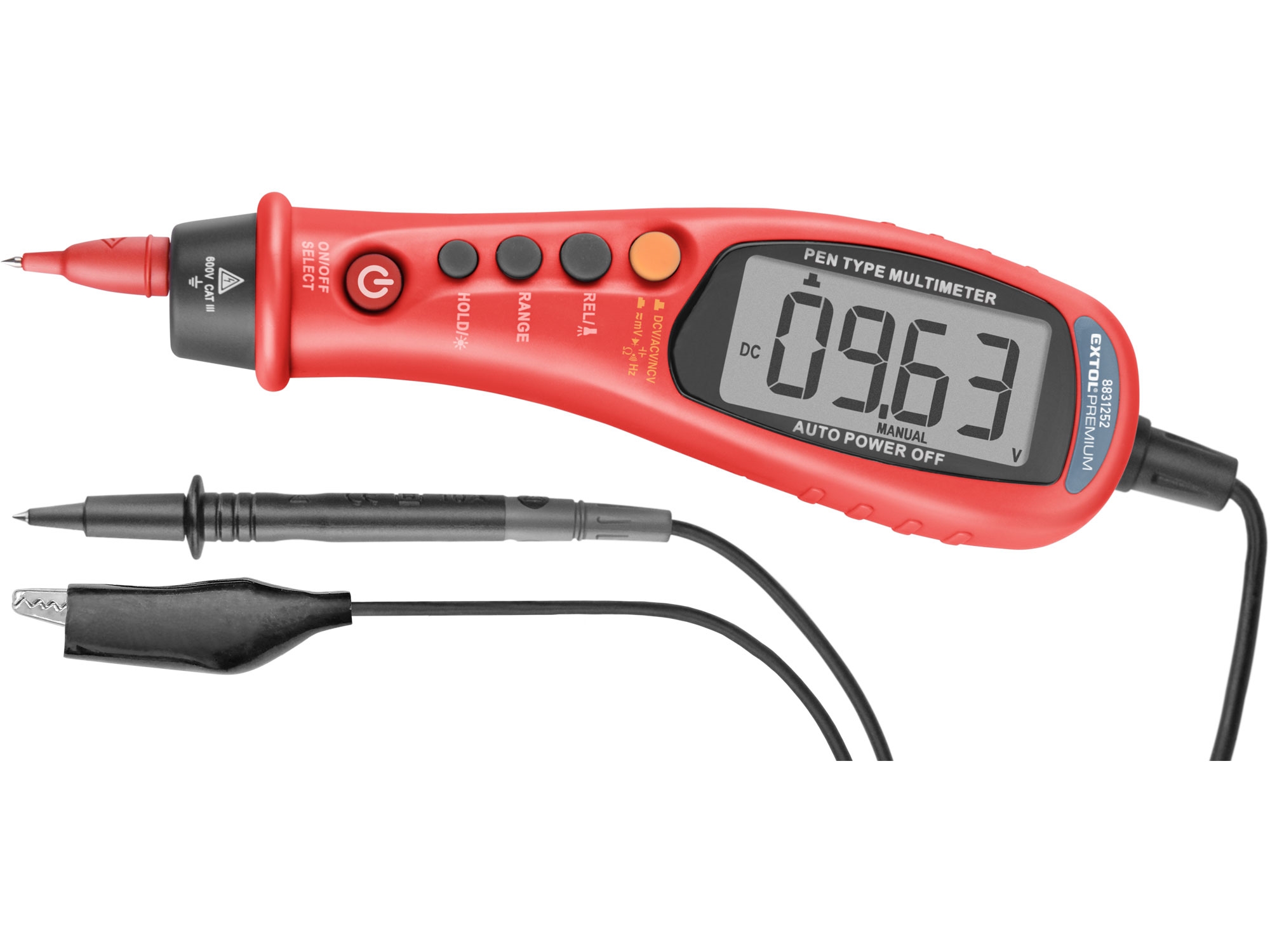 EXTOL PREMIUM multimetr digitální, tužka, True RMS, automatická volba rozsahů 0.373 Kg NÁŘADÍ Sklad2 MA8831252