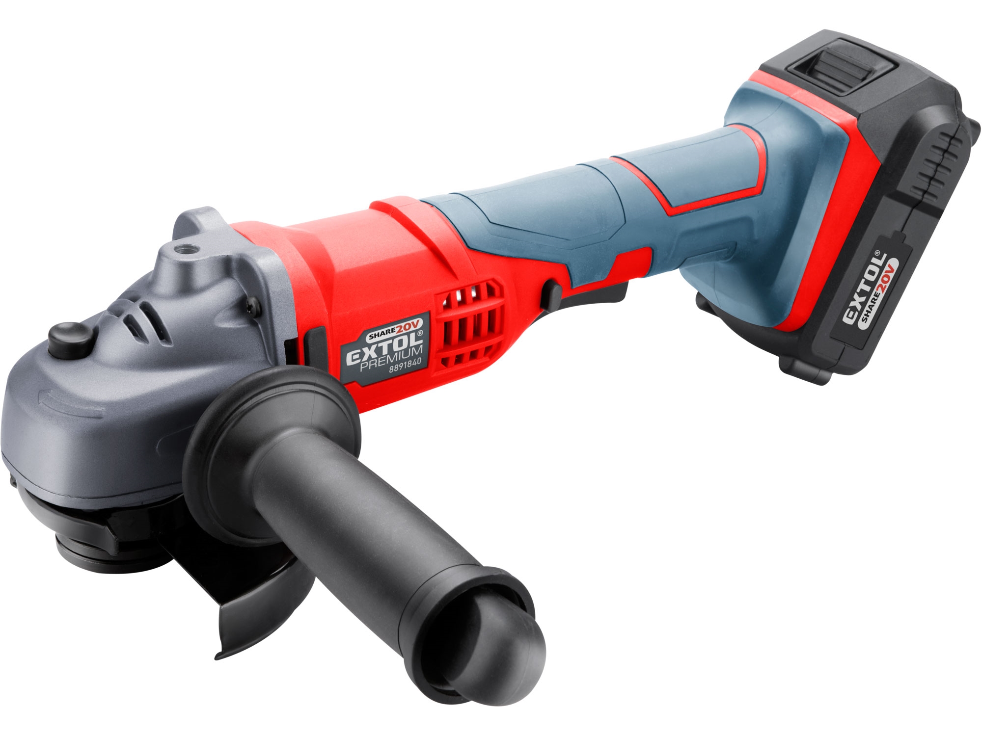 EXTOL PREMIUM bruska úhlová aku SHARE20V, 115mm, 20V Li-ion, 2000mAh 8891840 3.28 Kg NÁŘADÍ Sklad2 MA8891840