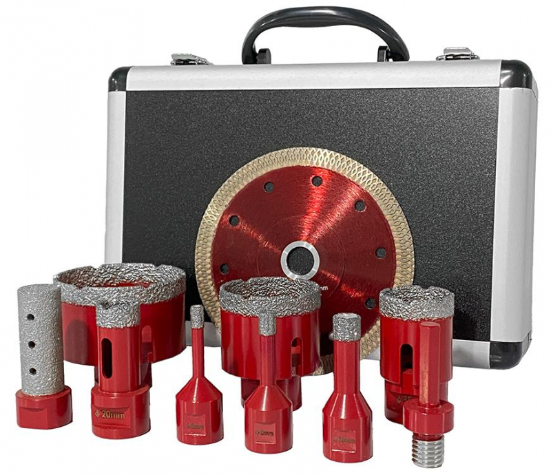 STREND PRO Diamantové vykružovací korunky na obklady korunkové vrtáky sada 10ks 6-68mm M14 1.8 Kg NÁŘADÍ Sklad2 TR226734