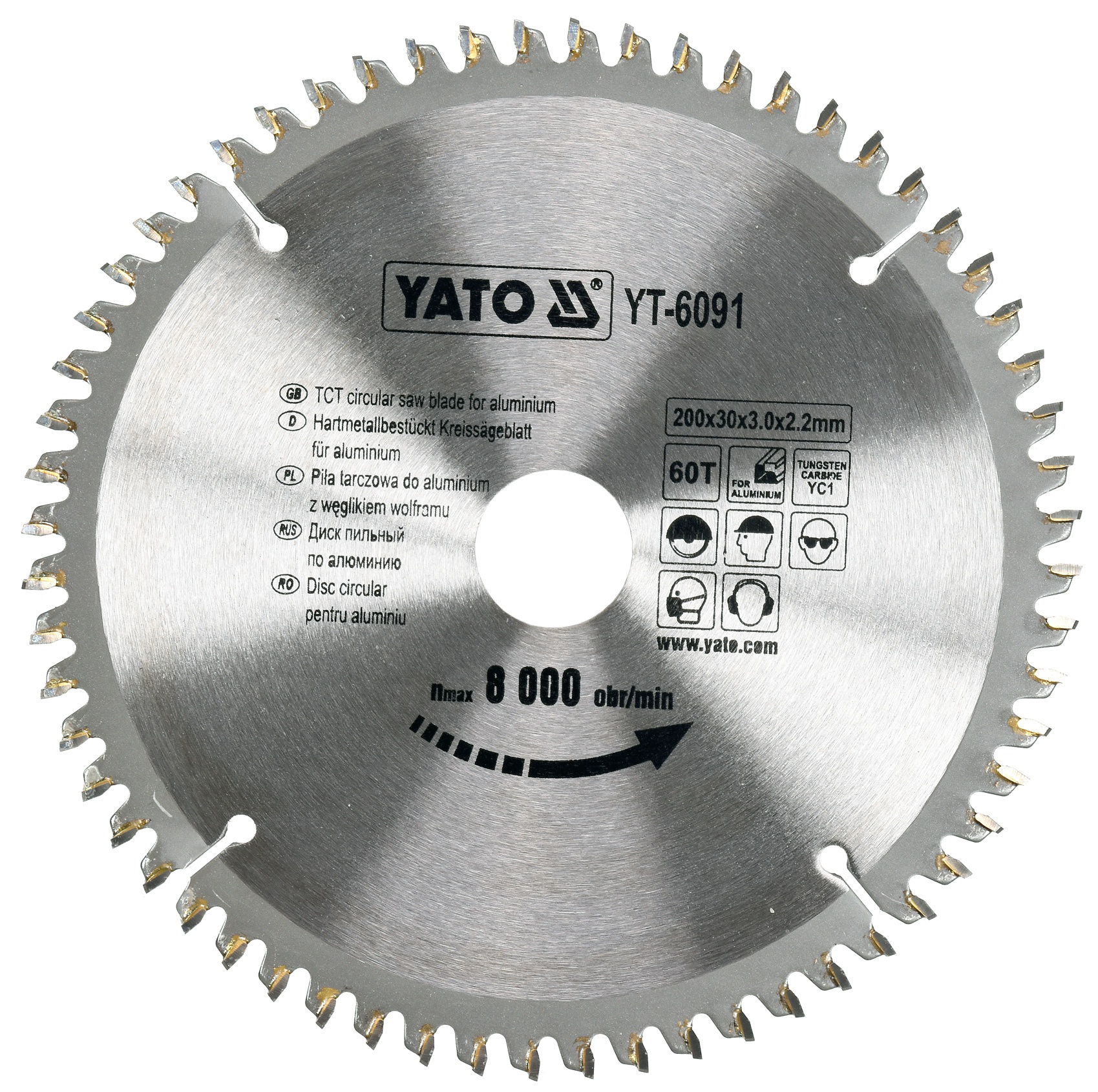 YATO Pilový kotouč na hliník 200x30mm 60 zubů YT-6091 0.6 Kg NÁŘADÍ Sklad2 YT-6091 1
