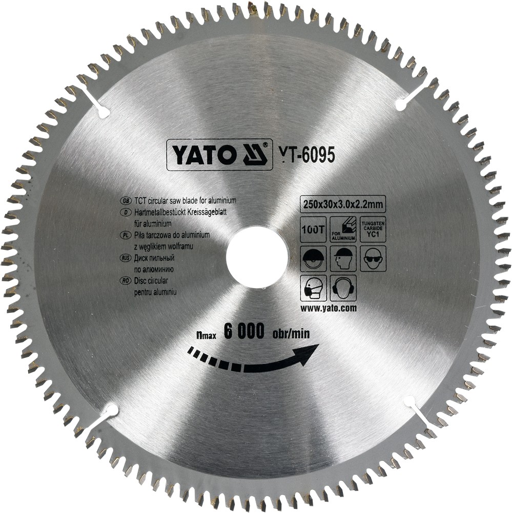 YATO Pilový kotouč na hliník 250x30mm 100 zubů YT-6095 0.95 Kg NÁŘADÍ Sklad2 YT-6095 1