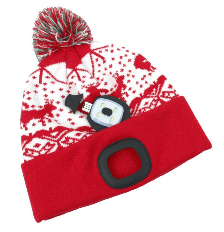 STREND PRO Čepice se světlem X-mas ČERVENÁ, velikost UNI 0.15 Kg NÁŘADÍ Sklad2 TR3133309