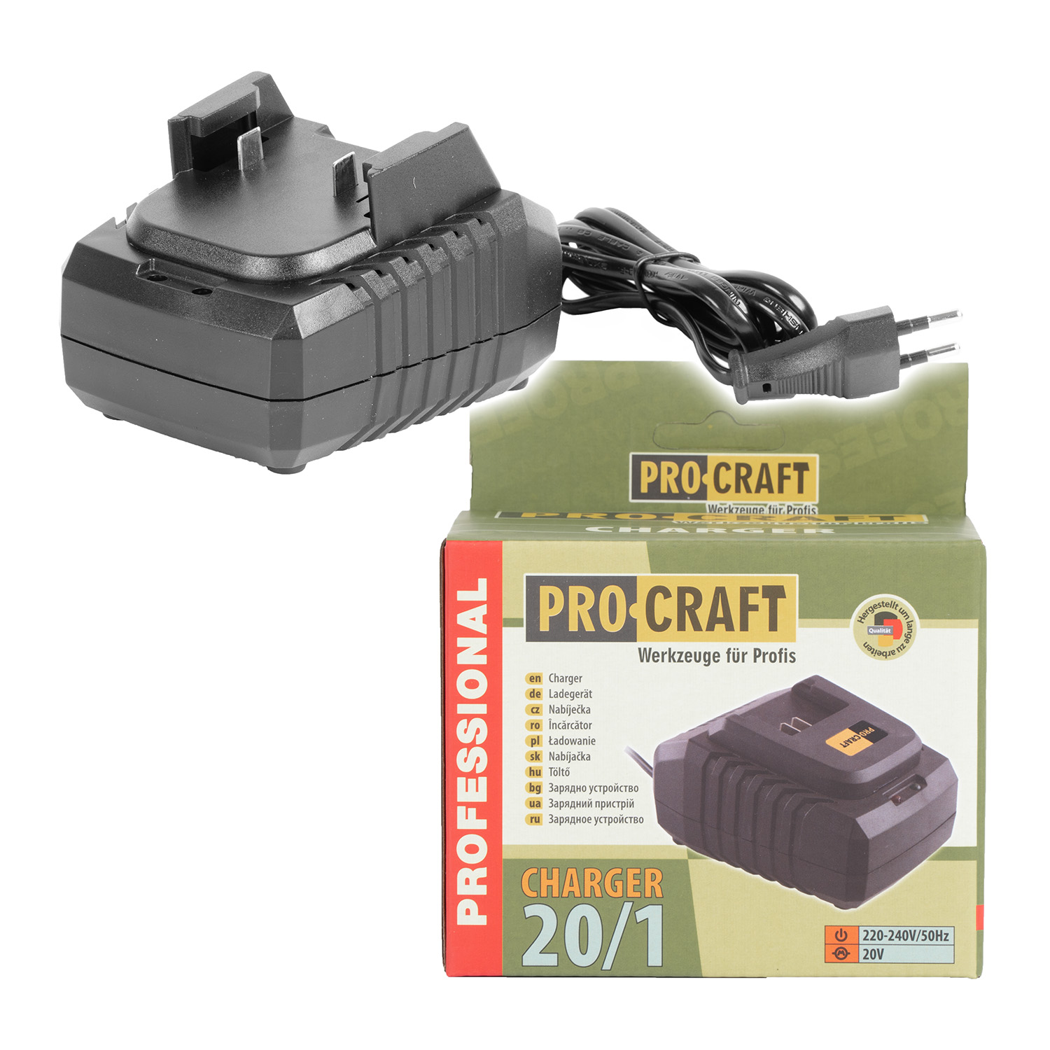 PROCRAFT Nabíječka 20V/2A 0.3 Kg NÁŘADÍ Sklad2 20/1 6973934251593
