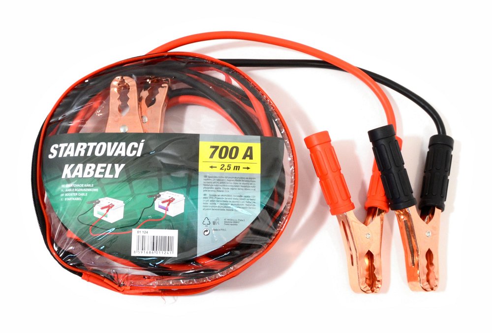 Startovací kabely 700A  2,5m zipper bag 1.3 Kg NÁŘADÍ Sklad2 AT-01124