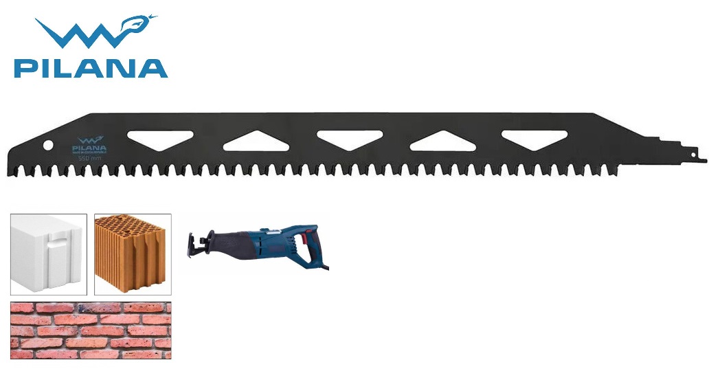 PILANA plátek do pily ocasky s SK zuby, 320x50x2,5mm, na pórobeton porotherm cihla 0.219 Kg NÁŘADÍ Sklad2 5295-320