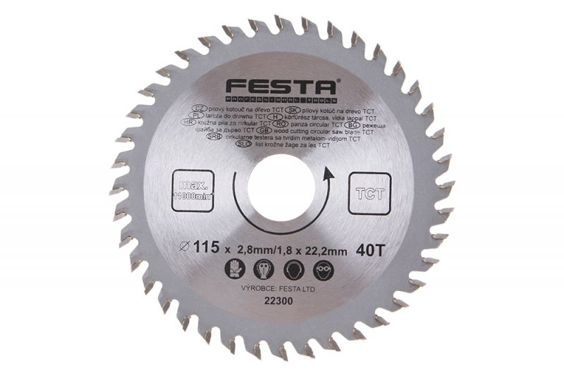FESTA Pilový kotouč s SK plátky 115x22,2mm 40 zubů 0.1455 Kg NÁŘADÍ Sklad2 22300