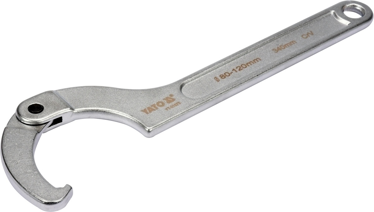 YATO Hákový klíč s nosem, stavitelný 80-120mm YT-01673 0.75 Kg NÁŘADÍ Sklad2 YT-01673