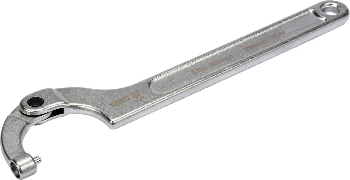 YATO Hákový klíč s čepem, stavitelný 50-80mm YT-01677 0.41 Kg NÁŘADÍ Sklad2 YT-01677