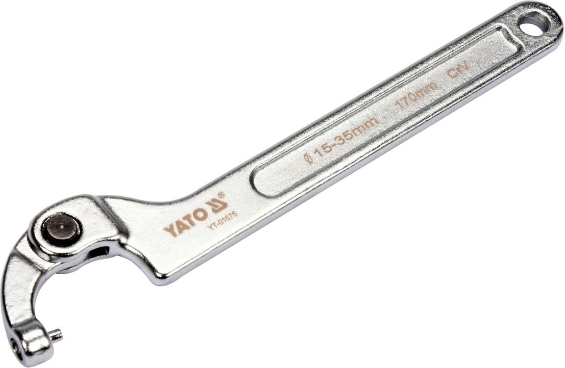 YATO Hákový klíč s čepem, stavitelný 15-35mm YT-01675 0.11 Kg NÁŘADÍ Sklad2 YT-01675 1