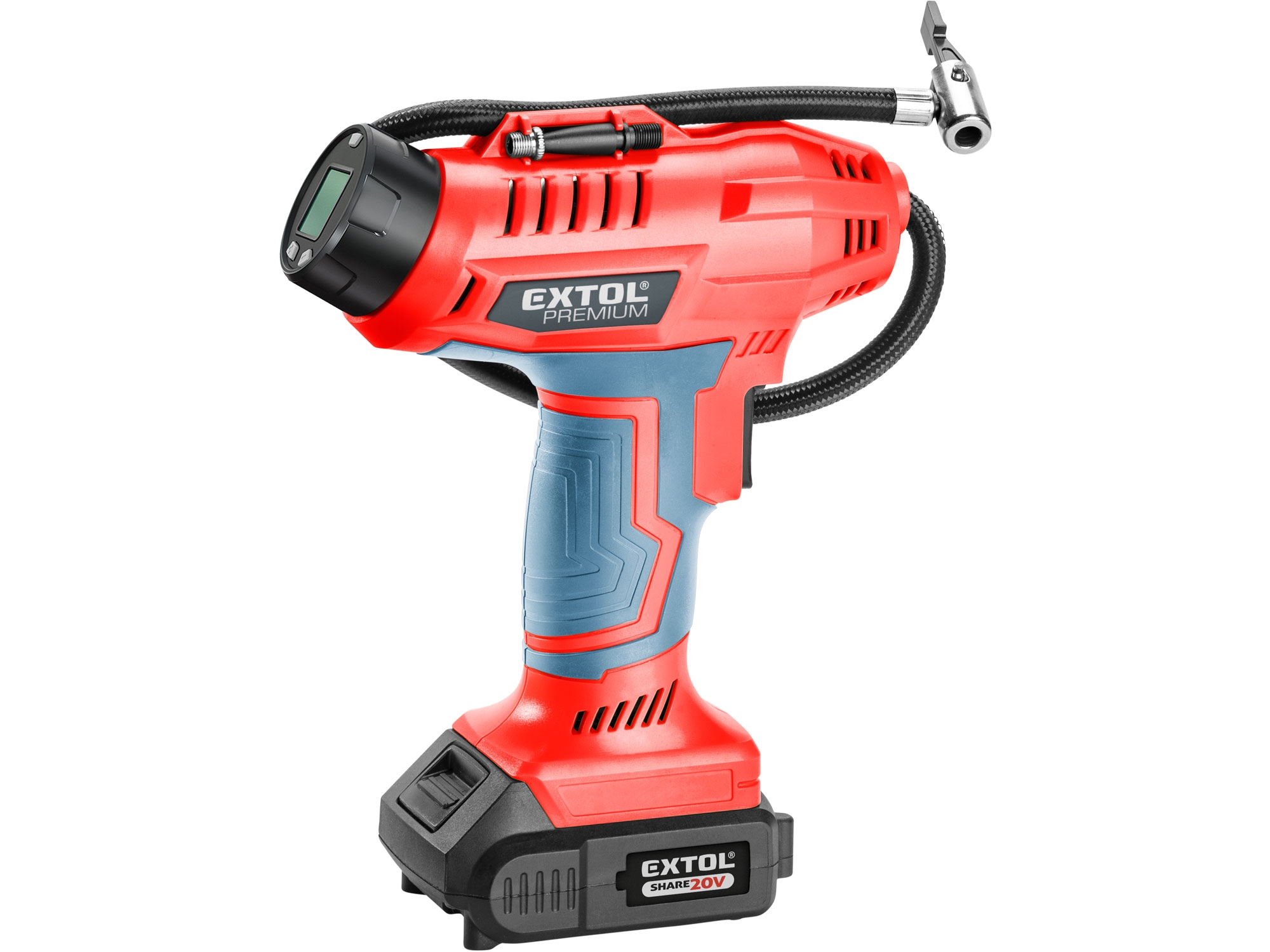 EXTOL PREMIUM kompresor domácí aku SHARE20V, 20V Li-ion, 2000mAh 8891874 2.065 Kg NÁŘADÍ Sklad2 MA8891874