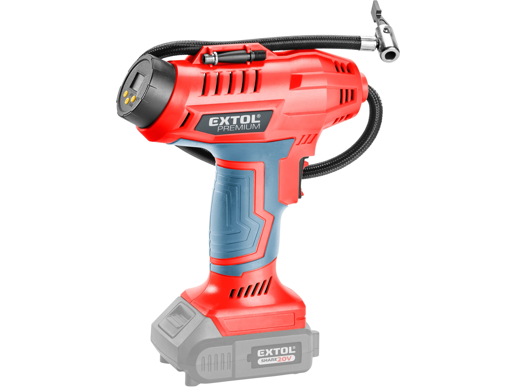 EXTOL PREMIUM kompresor domácí aku SHARE20V, 20V Li-ion, bez baterie a nabíječky 8891875 1.29 Kg NÁŘADÍ Sklad2 MA8891875