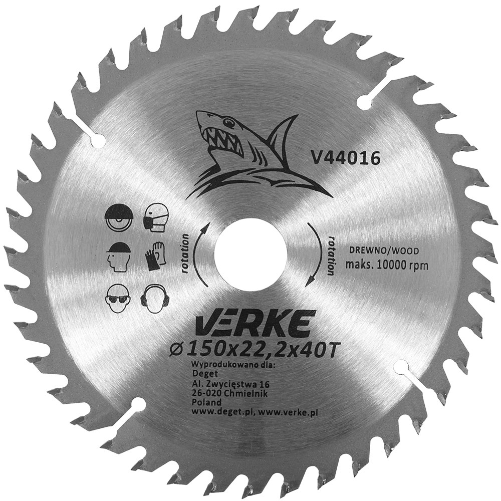 VERKE Pilový kotouč s SK plátky 150x22,2mm 40 zubů + redukce 12,7/16/20mm 0.18 Kg NÁŘADÍ Sklad2 V44016 7