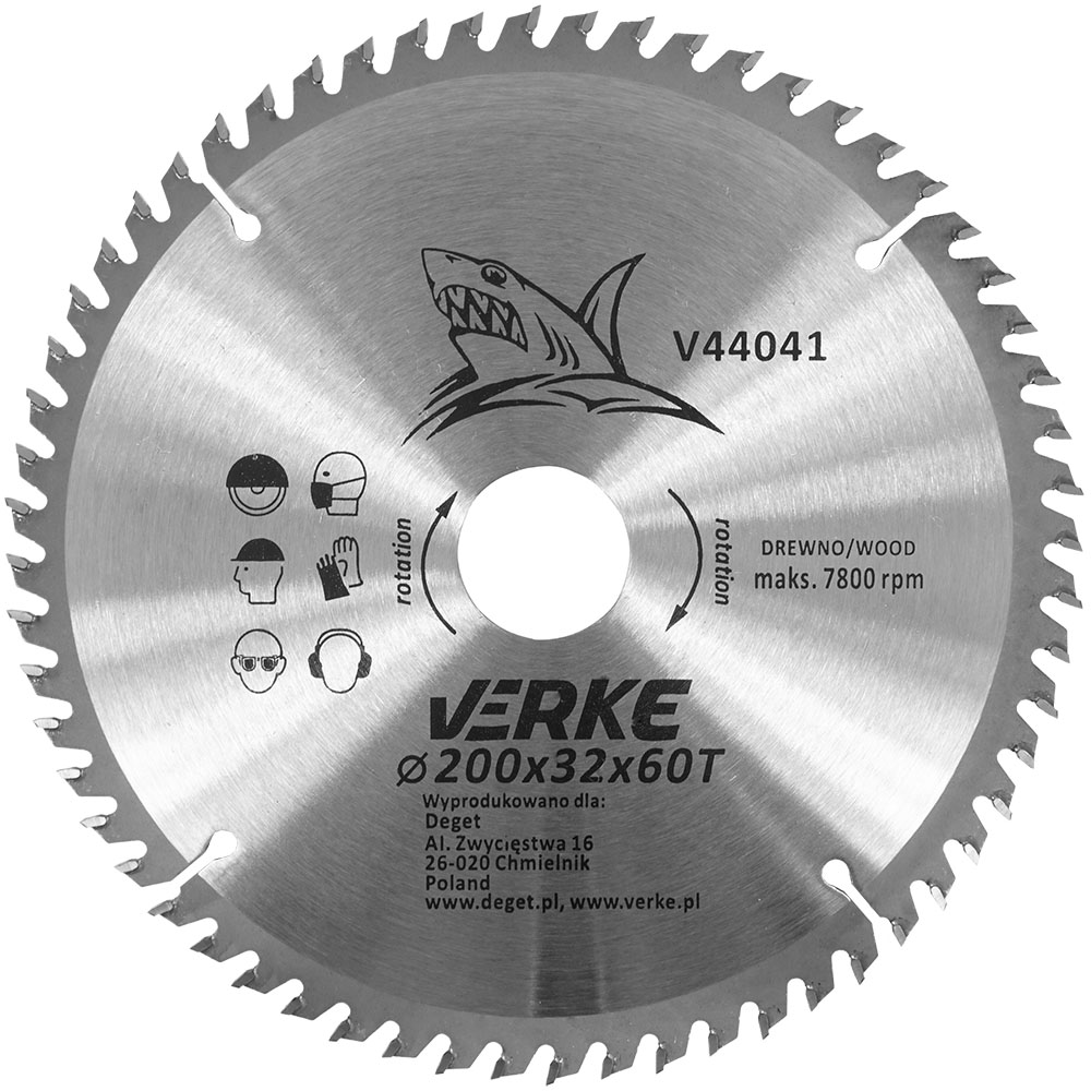 VERKE Pilový kotouč s SK plátky 200x32mm 60 zubů + redukce 16/20/25,4/30mm 0.36 Kg NÁŘADÍ Sklad2 V44041 3