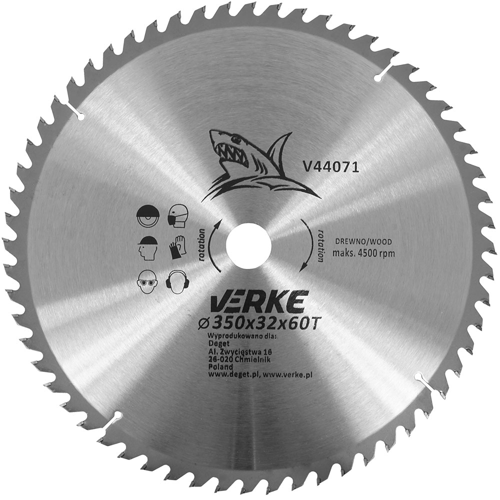 VERKE Pilový kotouč s SK plátky 350x32mm 60 zubů + redukce 20/25,4/30mm 1.68 Kg NÁŘADÍ Sklad2 V44071 2