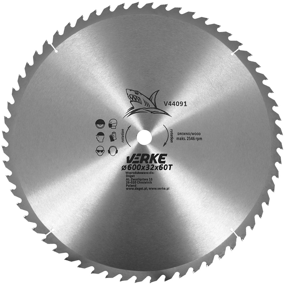 VERKE Pilový kotouč s SK plátky 600x32mm 60 zubů + redukce 20/25,4/30mm 5.62 Kg NÁŘADÍ Sklad2 V44091 1