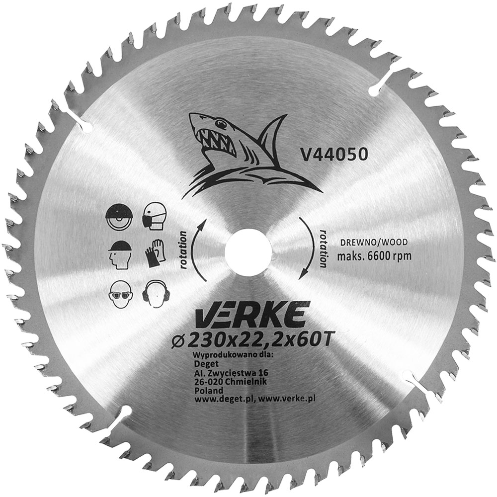 VERKE Pilový kotouč s SK plátky 230x22,2mm 60 zubů + redukce 16/20mm 0.54 Kg NÁŘADÍ Sklad2 V44050 2