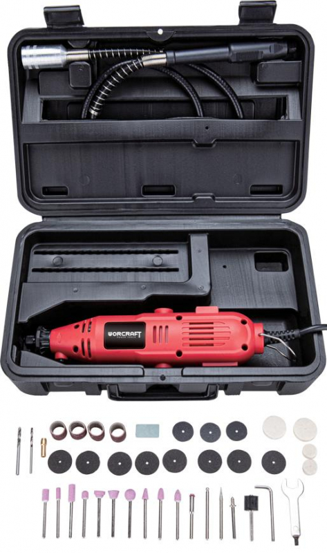 WORCRAFT Bruska přímá vysokoobrátková 135W s ohebným prodloužením, v kufru, EMG01-42 1.55 Kg NÁŘADÍ Sklad2 TR114602