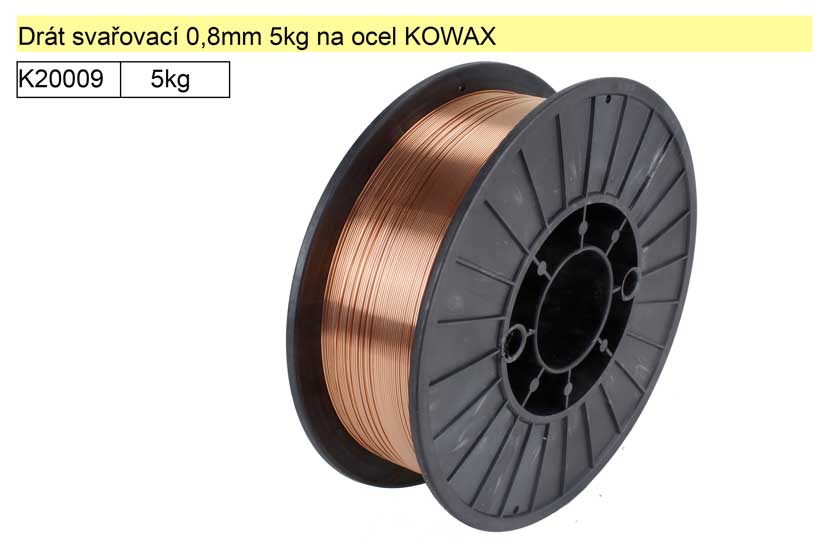Drát svařovací 0,8mm 5kg na ocel, G3Si1 KOWAX KWX30805 5.5 Kg NÁŘADÍ Sklad2 KWX30805