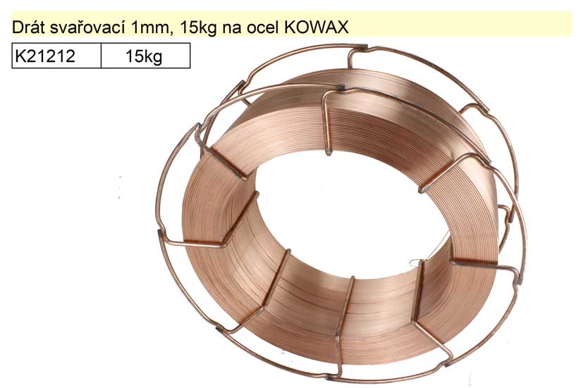 Drát svařovací 1,2mm, 15kg na ocel, G3Si1, KOWAX KWX31215 15.5 Kg NÁŘADÍ Sklad2 KWX31215