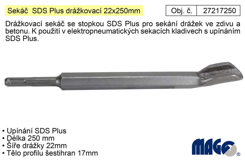 Sekáč  SDS Plus drážkovací 22x250mm (TR233423) 0.4 Kg NÁŘADÍ Sklad2 27217250